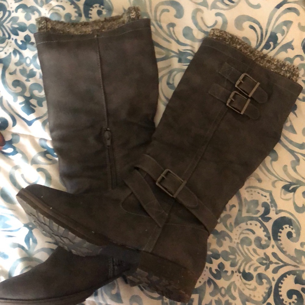 Gray Riding Boots